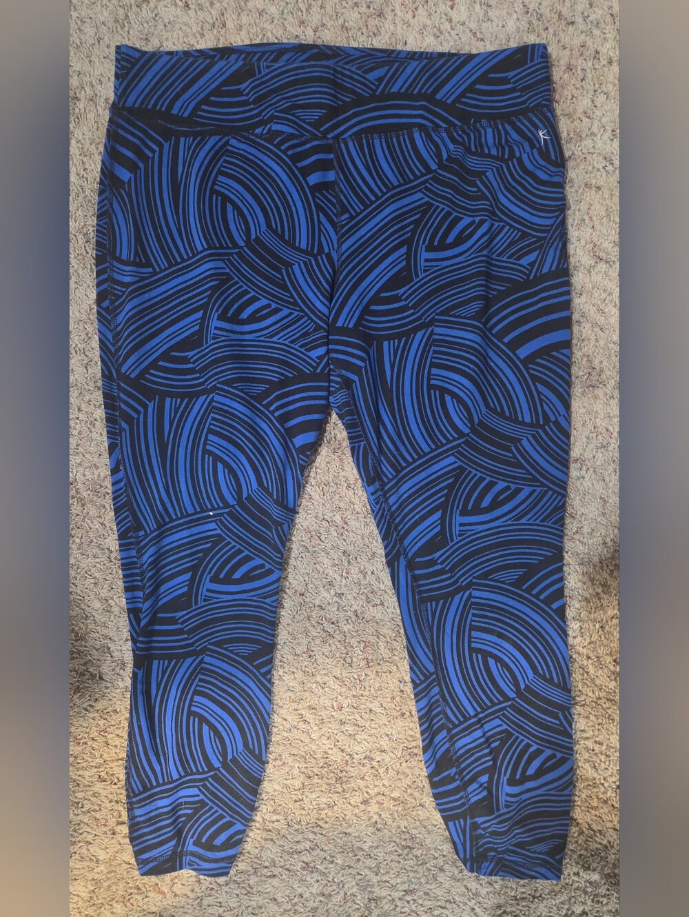 Danskin Now Womens Blue With Black Swirl Soft Leggings